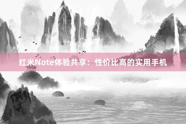 红米Note体验共享：性价比高的实用手机